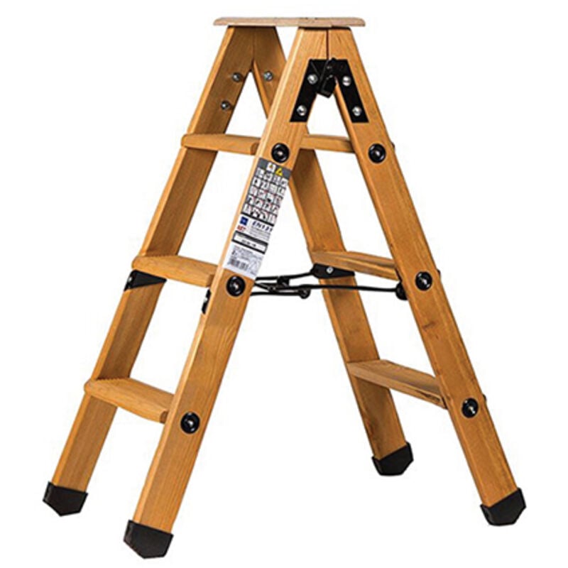 Escabeau bois double accès - 2x3 marches - hauteur maximum 2.25 - 683603