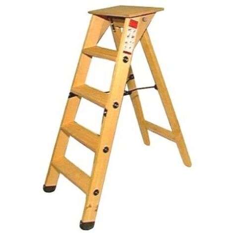 Escabeau Bois Professionnel 6 Marches + Tablette 8831270 - OUTIFRANCE