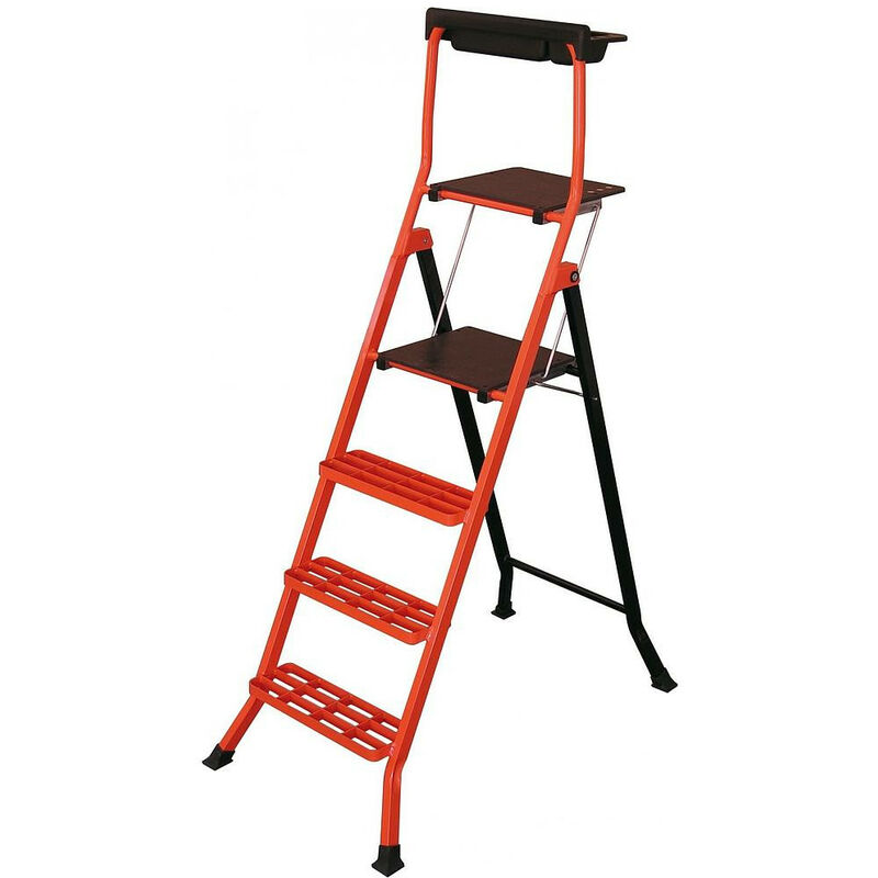 Escabeau 4 marches Mondelin pro acier caillebotis hauteur de travail 2,90m