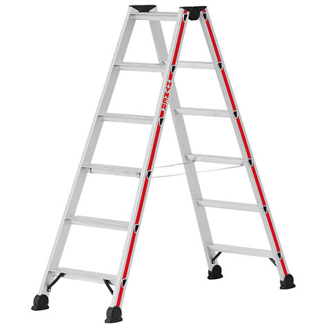 Escabeau double accès anodisé avec marches de 8cm (plusieurs tailles disponibles)