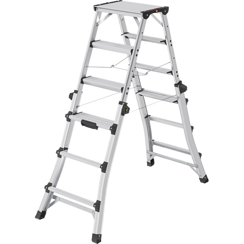 Escabeau double 4 à 6 marches - Hauteur max. de travail 2.87m - 8655-107