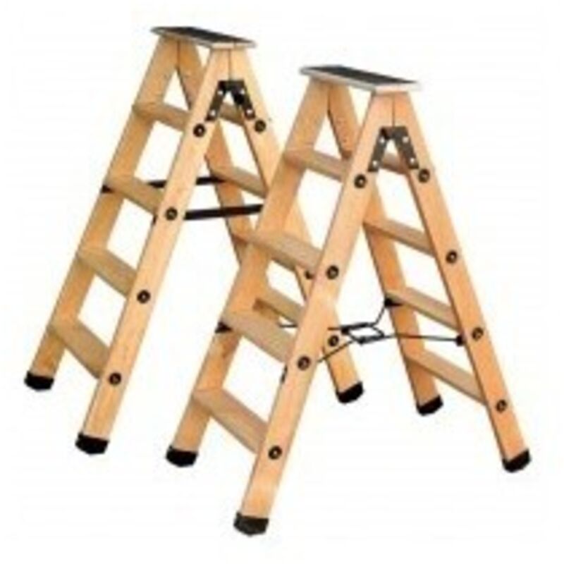 Outifrance - Escabeau à double plans de montée à sangles 5 marches + tablette - 8831906