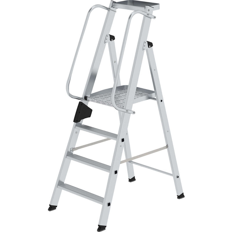 Günzburger Steigtechnik Echelle à plate-forme 4 marches avec bac de rangement - 050084