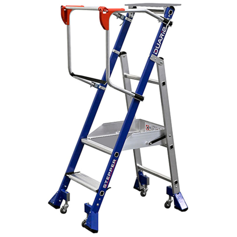 Centaure - Escabeau de rayonnage Inox 2 marches - Hauteur de travail max. 2.50m - 614932