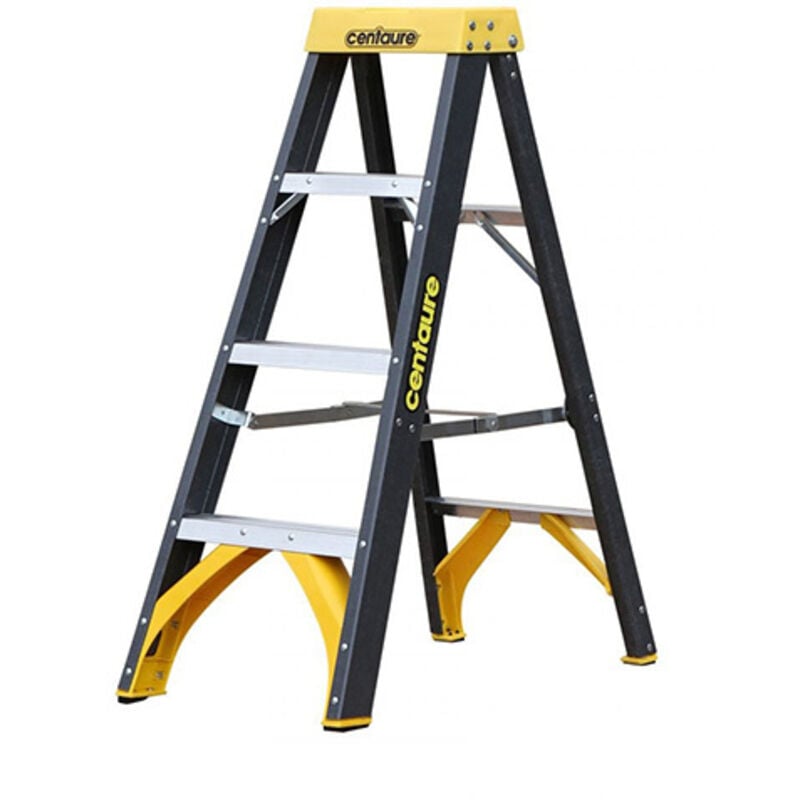 Escabeau 4 marches isolant en fibre de verre: hauteur de travail max. de 2.62m - 462804