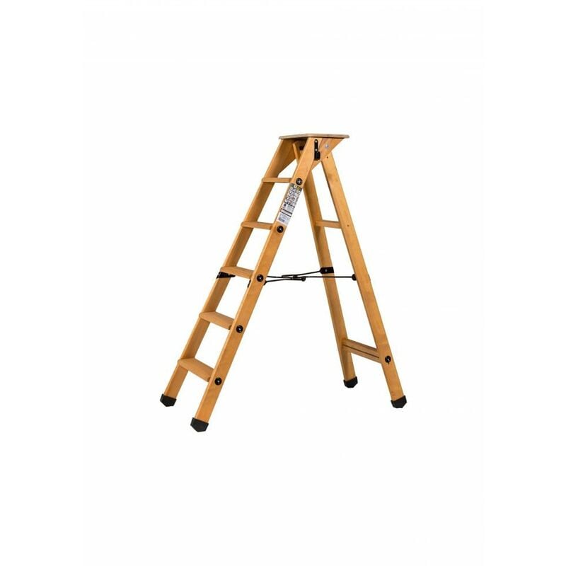 Escabeau Lyonnais bois 5 marches + tablette - Centaure