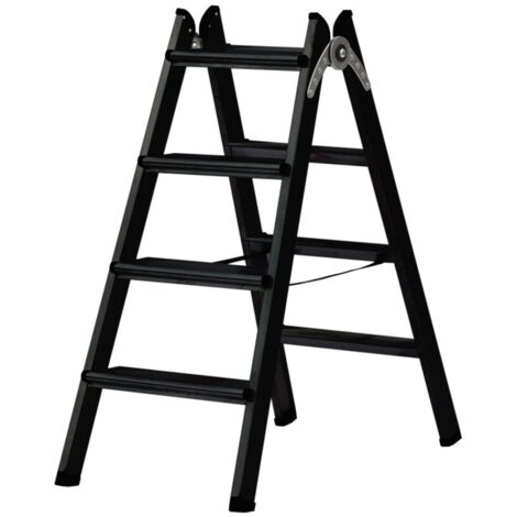 Escabeau marchepied double 2x3 marches 120 mm Blackline Haut. d'accès 2,13 M