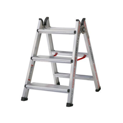 Escabeau marchepied double 2x3 marches 120 mm PROSTEP Haut. d'accès 2,13 M