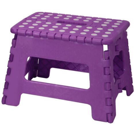 Escabeau Marchepied Pliable Plastique Violet - Hauteur 22cm
