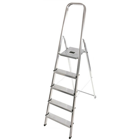 Escabeau ménager pliable en aluminium 5 marches léger Selekta