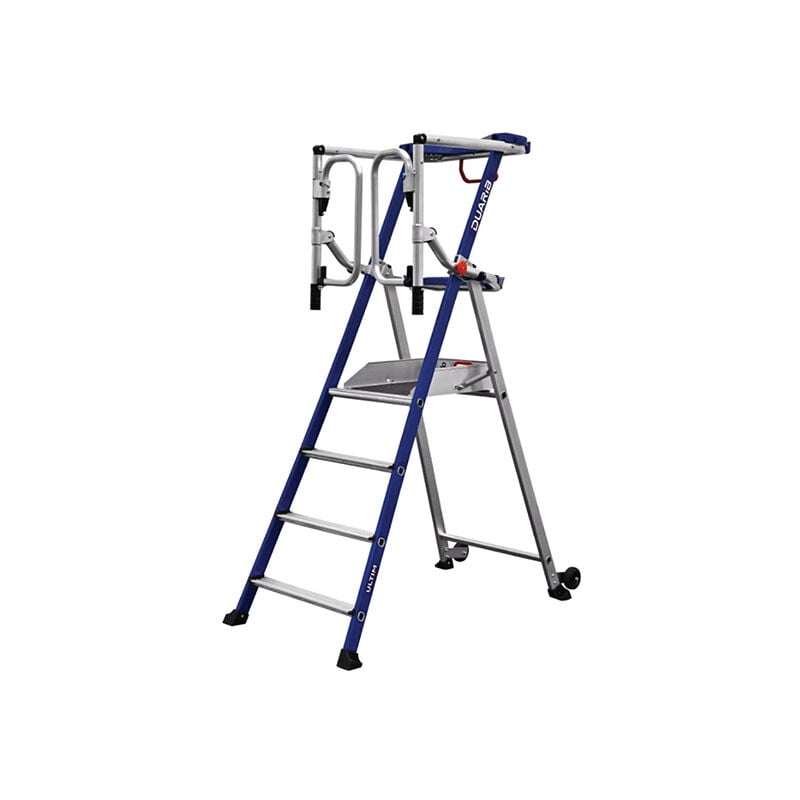 Escabeau pirl - Garde-corps articulé - Hauteur max de travail 2,95m - PIRLF4-U