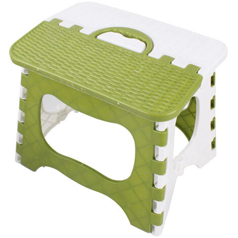 Escabeau Pliable, 1PC Tabouret Pliant Léger en Plastique Robuste Tabouret Pliable Petit Tabouret Pliable pour Cuisine, Salle de Bains, Chambre, Enfants ou Adultes (Vert)