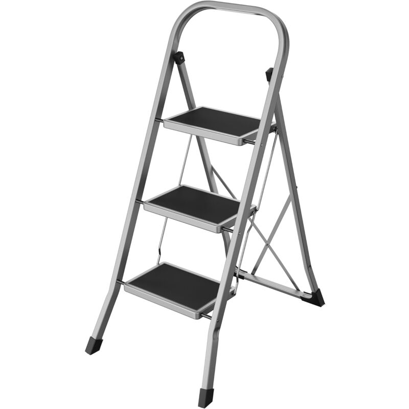 Escabeau Pliant 3 Marches En Acier avec Plateforme antidérapante Échelle pour Cuisine Bureau Entrepôt Garage Utilisation