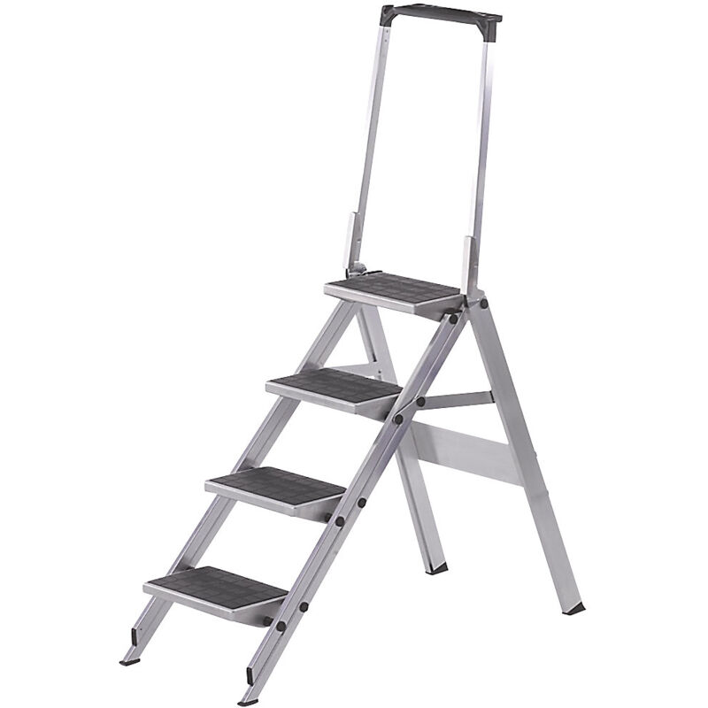 Certeo - wakü, Escabeau pliant en alu, marches en alu revêtues de pvc,