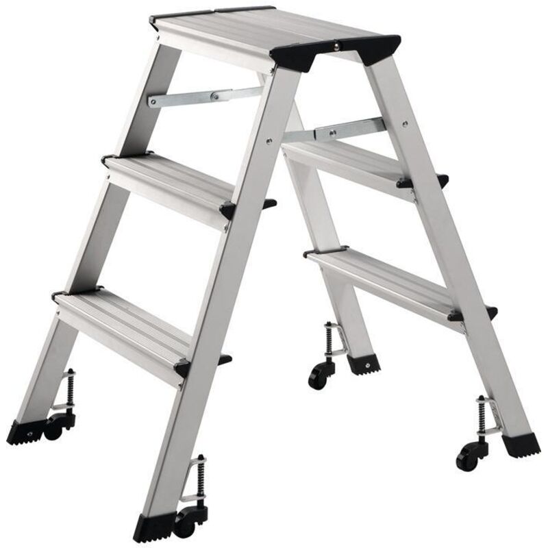 Escabeau pliant marche plateforme y comp. 3 hauteur de la plate-forme 630 mm aluminium mobile