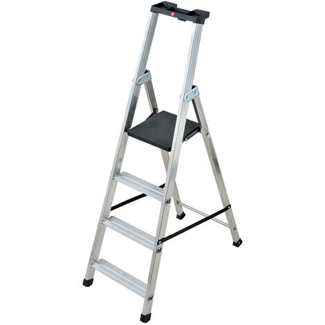Hailo - Escabeau professionnel 4 marches Ht d'accès 290cm Alu Plateforme PEHD