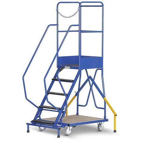 Escabeau roulant de 12 marches. Hauteur de travail max. de 4.65m - ESRB12D1N