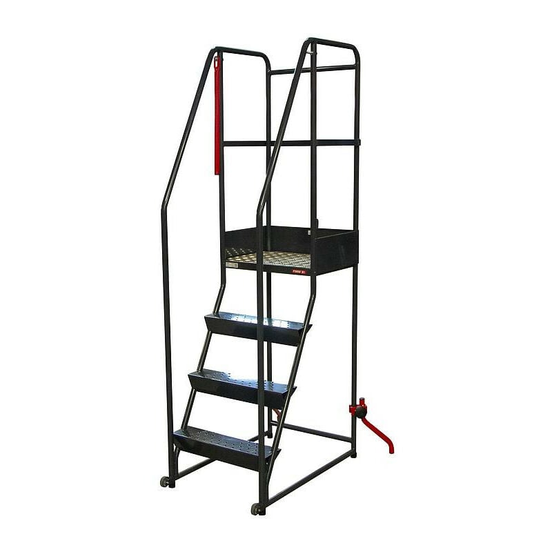 Fimm - Escabeau roulant étroit charge 150 kg 4 marches Ht plateforme 1010 mm