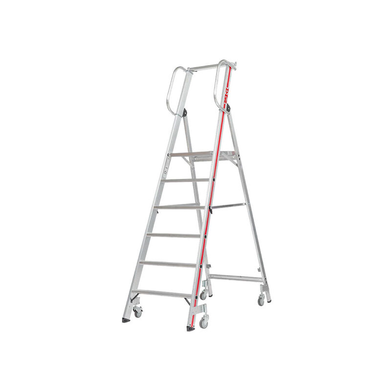 Escabeau roulant de 8 marches - Hauteur de travail maximale de 3.85m - 8080/08-4P