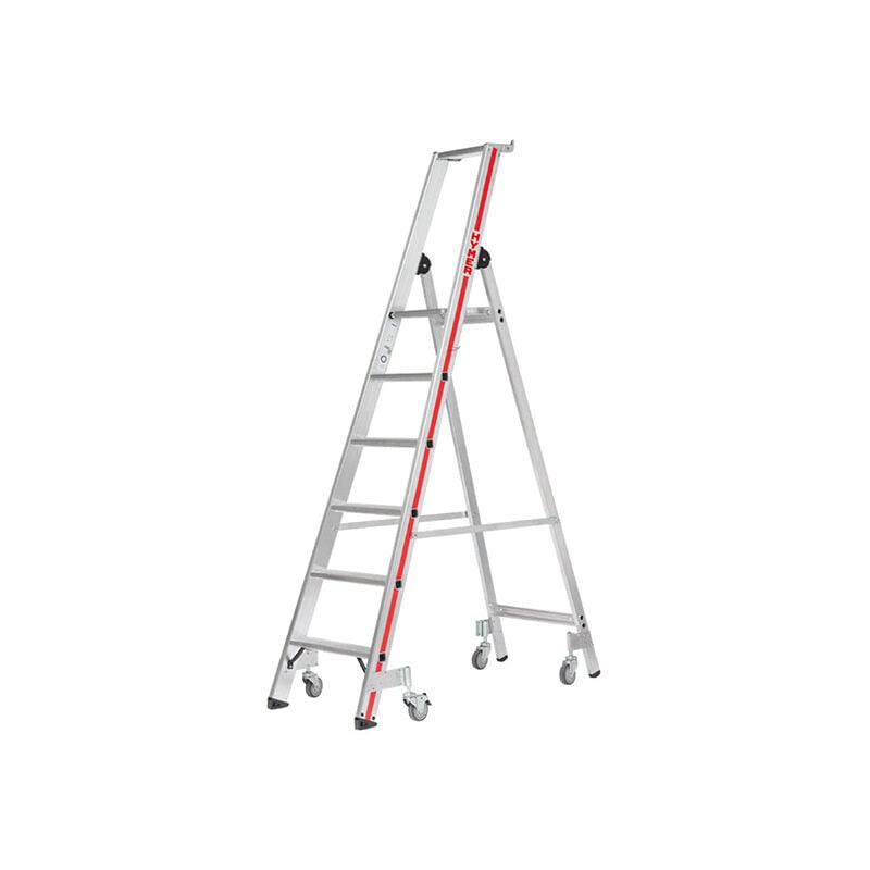 Escabeau roulant de 5 marches - Hauteur de travail maximale de 3.15m - 8026/05-4P