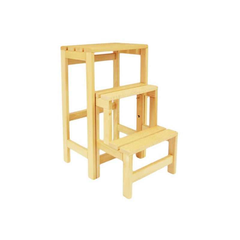 Escabeau tabouret transformable 2 marches + tablette
