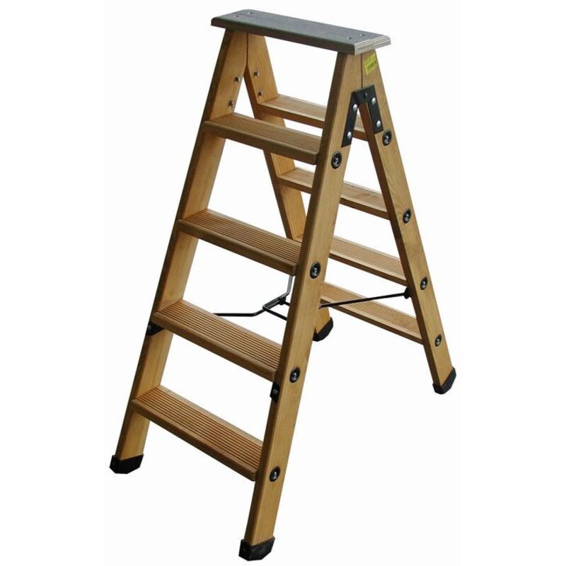 Escabeau à double plans de montée compas rigide 8 marches + tablette - 8832090 - Outifrance