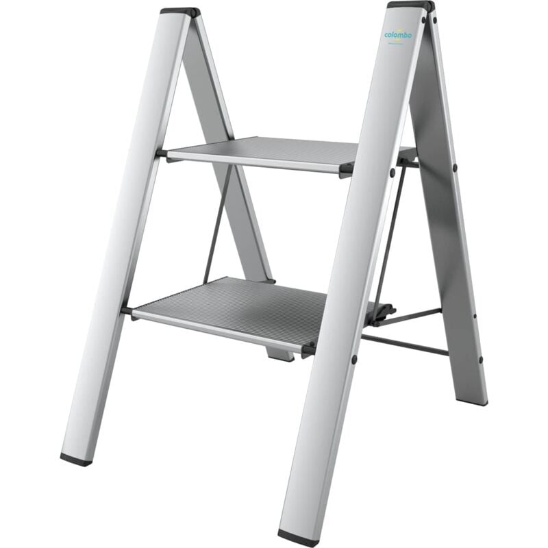 Colombo - Escabello Tabouret à 2 marches en aluminium mod. leonardo 2
