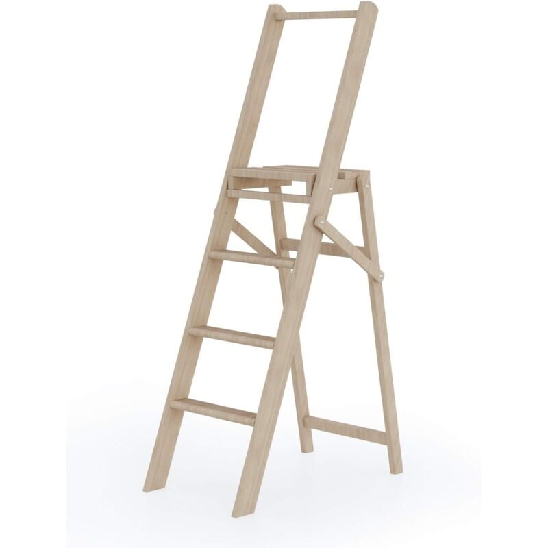 Escabello Tabouret en bois de hêtre 4 marches mod.WOODY plus Colombo