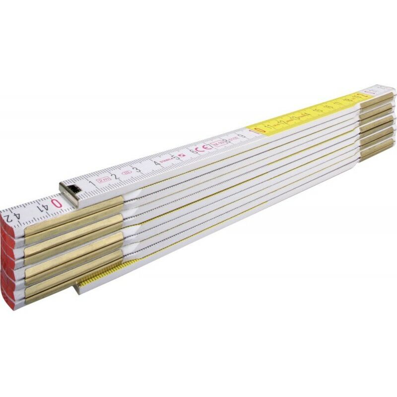 

Regla plegable madera 2m 16mm blanco/amarillo Stabila