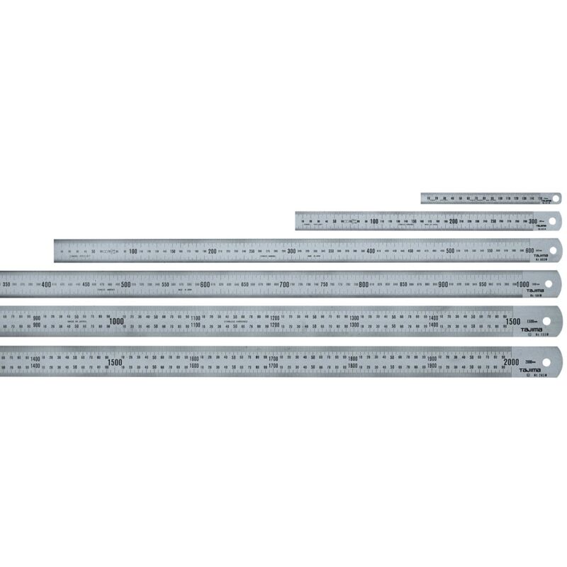 Escala Tajima vara métrica), longitud: 60 cm, graduación en mm - parte trasera con tabla de conversión pulgadas/métrico - SSR60MC