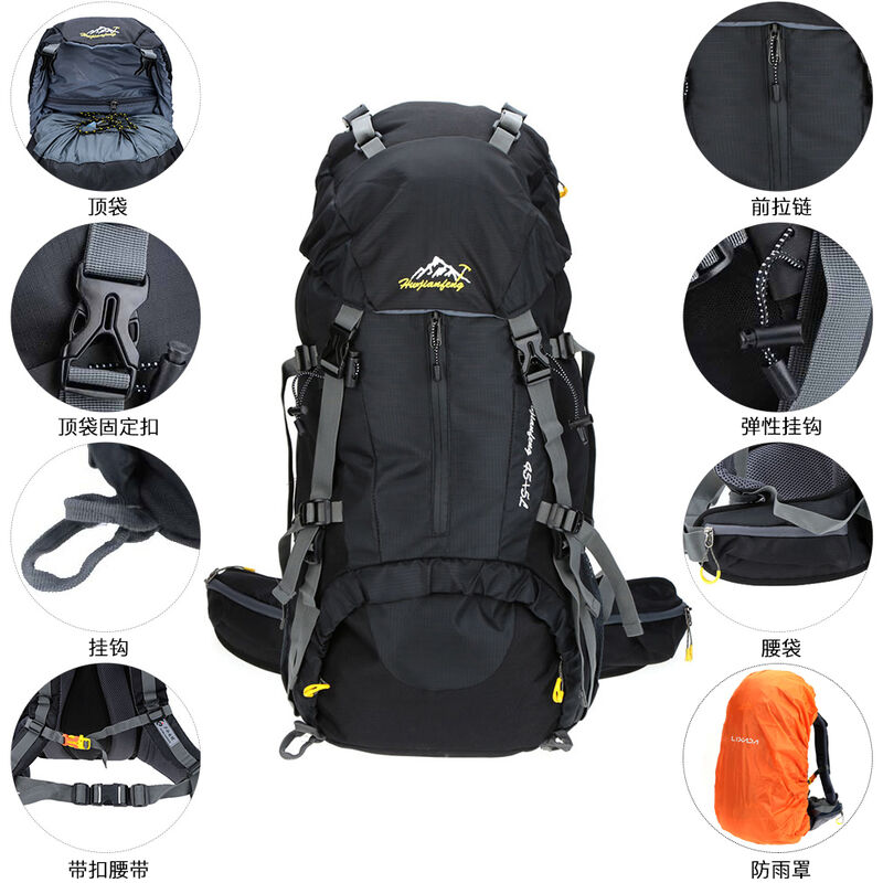 

Escalada 50L impermeable deporte al aire libre que va de excursion Trekking bolsa de viaje de Alpine A Dos Pack con cubierta de la lluvia de la