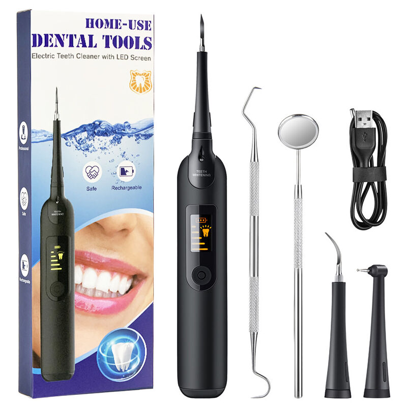 Escalador dental eléctrico de 5 velocidades, juego de escalador dental con pantalla LED, instrumento de embellecimiento del hogar, escalador de