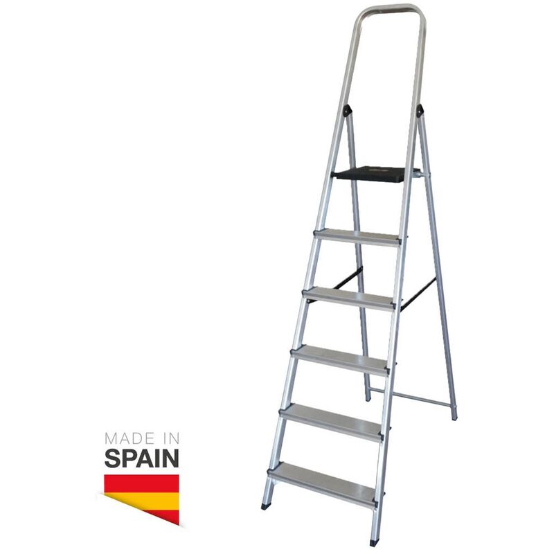 

Escalera aluminio 6 peldaños Max. 150kg