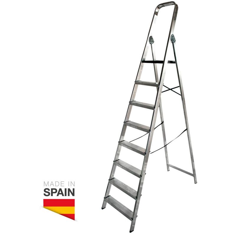 

Escalera aluminio 8 peldaños Max. 150kg