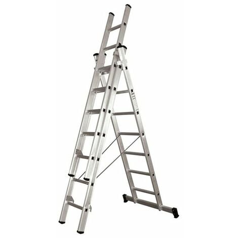 Escalera aluminio profesional c/base 3x7