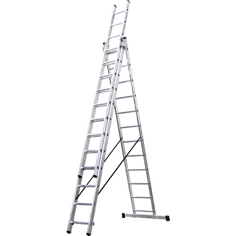 Escalera aluminio extensible PRO Triple - 14 peldaños - 4+4+4 m
