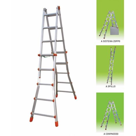 Escalera Aluminio Multiusos Gr. 5 + 5 Mt. 5.20