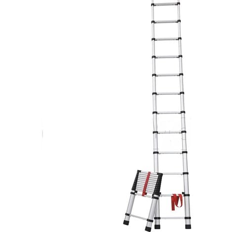 Escalera aluminio Pro Telescópica 9 pasos 2,46 Mt