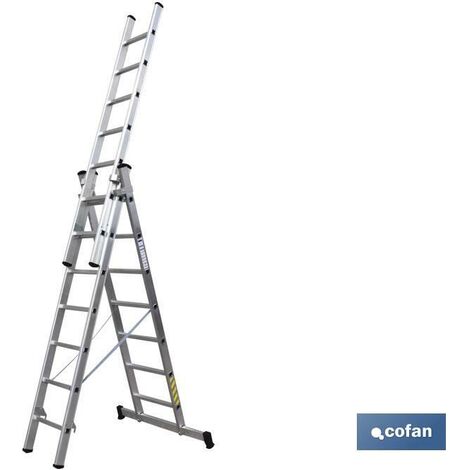 ESCALERA ALUMINIO TRIPLE 7 PELD. 2,00+2,00+2,00 MTS