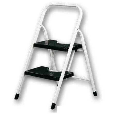 ESCALERA BLANCA 2 PELDAÑOS NEGROS C/BARANDILLA BAJA-VERVI
