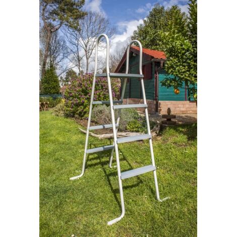 Escalera con plataforma para piscinas elevadas 120-132 cm