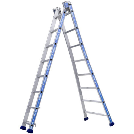 Escalera convertible platino 2 planos - TUBESCA - 2m36/4m04 - 02442608
