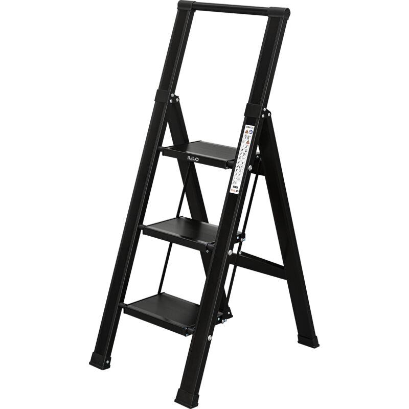 Escalera de 3 peldaños para el hogar Plegable - aluminio - ILILO FIT BB Pro
