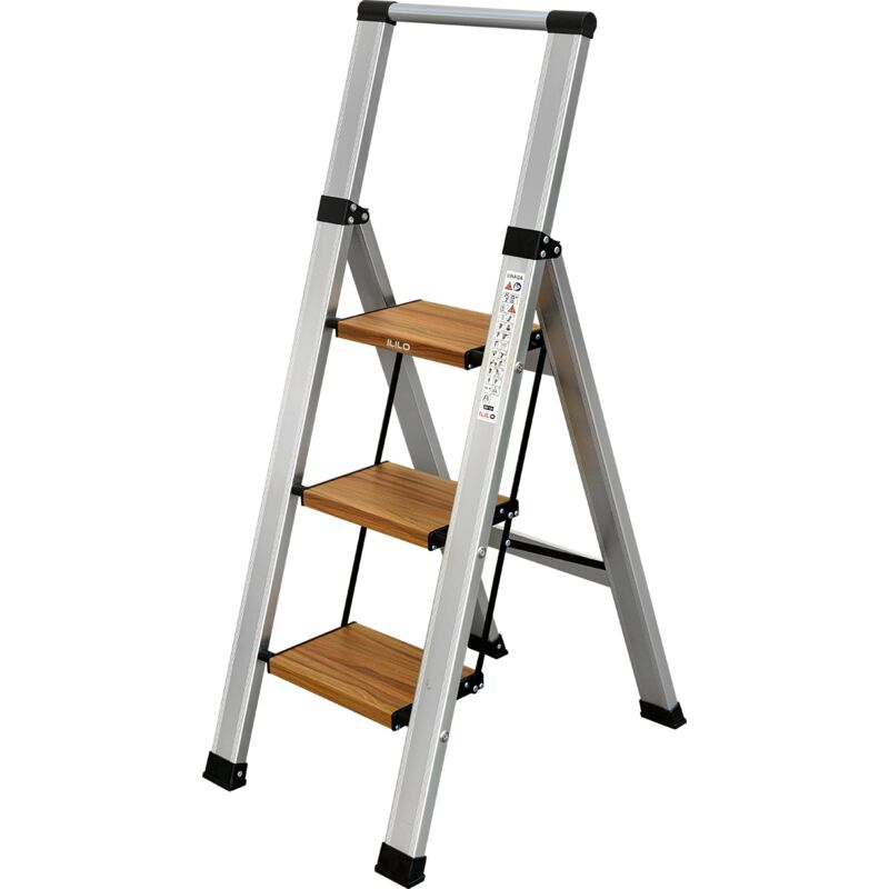 Escalera de 3 peldaños para el hogar Plegable - aluminio - ILILO FIT SW