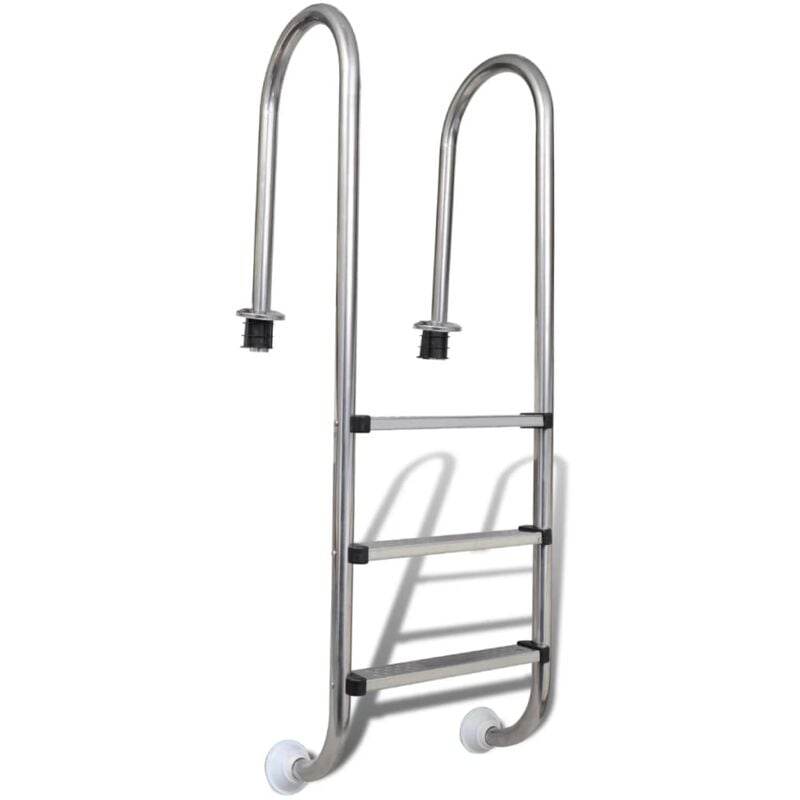 

Escalera de piscina 3 peldaños acero inoxidable 304 120 cm - Plateado - Vidaxl