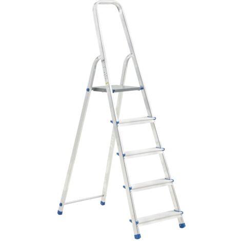 Escalera de aluminio 5 peldaños 150 kg
