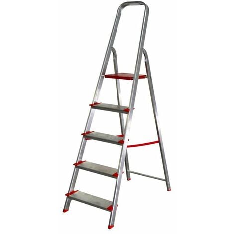 Escalera de aluminio 5 peldaños anchos