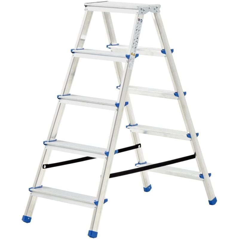 

Escalera de aluminio doble cara 5 peldaños 113 cm - Vidaxl