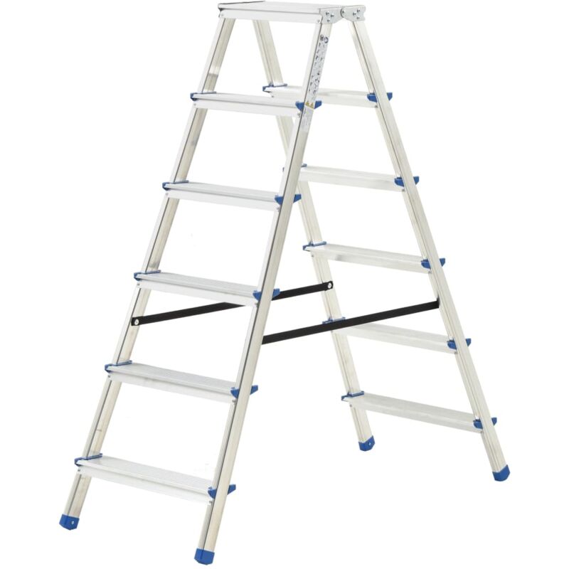 

Escalera de aluminio doble cara 6 peldaños 136 cm - Vidaxl