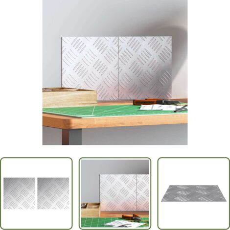 Escalera de aluminio -  Peldaño Cuadrado 2 pcs Plateado 20 x 20 cm Aluminio
